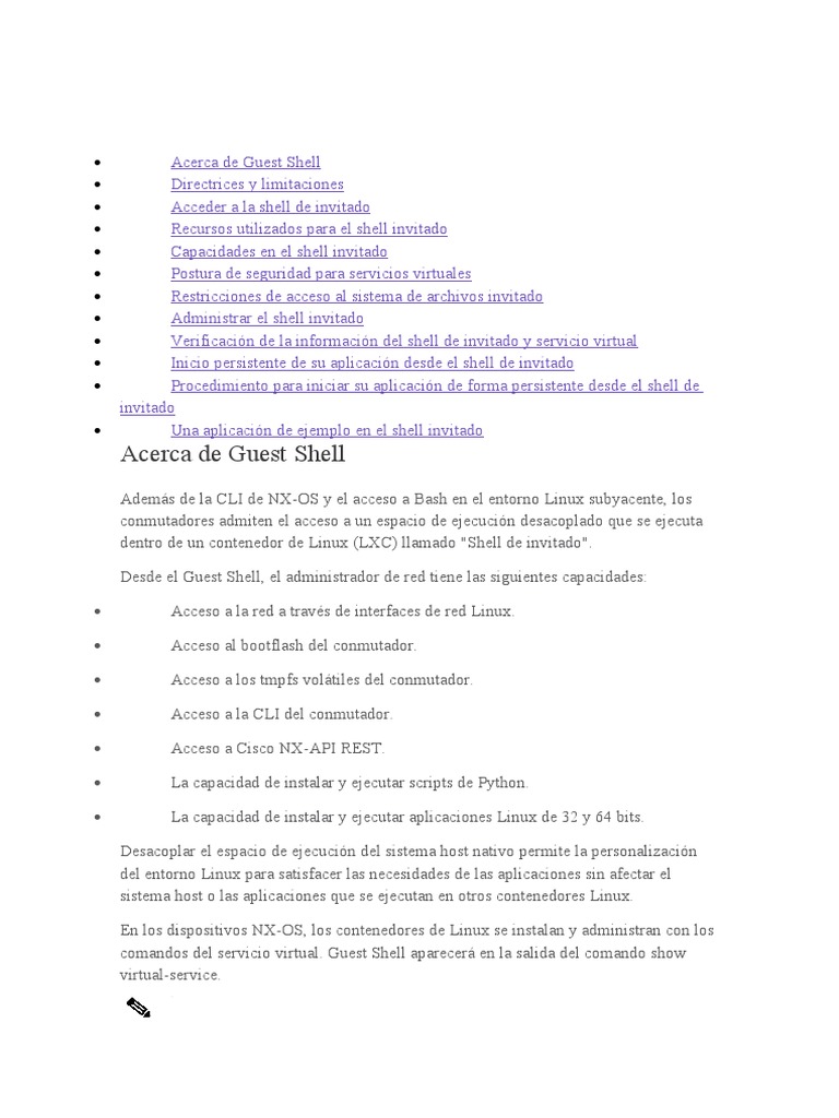 Acerca de Guest Shell | PDF | Interfaz de línea de comando | Red de ...