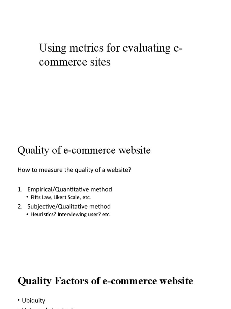 E-Commerce Website Quality Evaluation | PDF | Usability | Cognition
