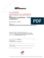 Séparation Magnetique - Théorie Et Modélisation