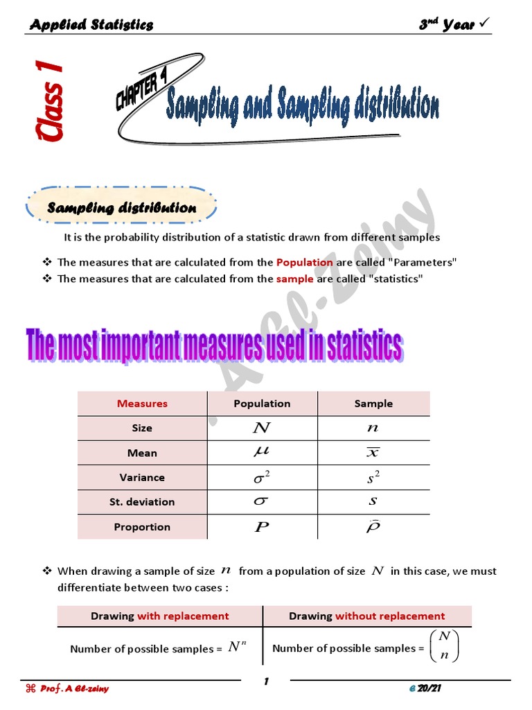 Year 3 Applied Statistics: Population Sample | PDF | Teaching Methods ...