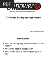 DV Power Battery Testing System: "Reliable Test Devices For Reliable Electric Power Systems"