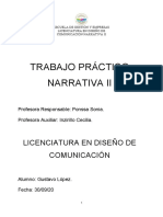 Trabajo Práctico Narrativa Ii: Licenciatura en Diseño de Comunicación