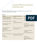 Handout 7: Analysing Different Questions in Context - Completion Grid