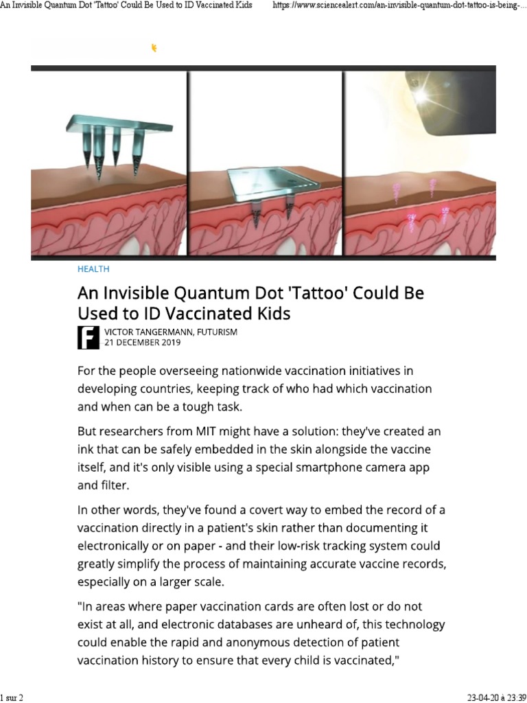 An Invisible Quantum Dot 'Tattoo' Could Be Used To ID Vaccinated Kids | PDF