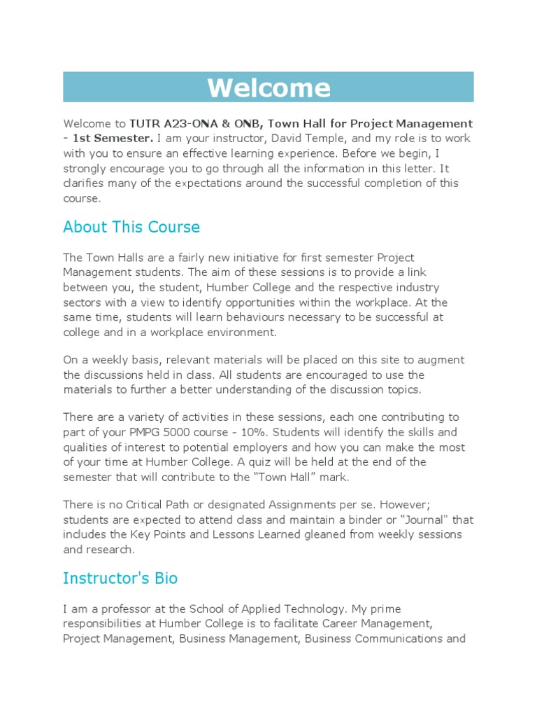 Project Management Town Hall Intro | PDF | Project Management | Leadership