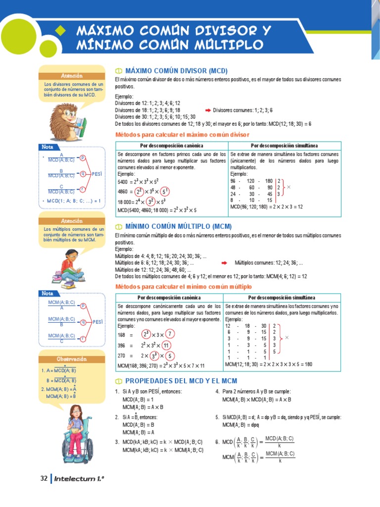 MCD y MCM - Aritmética 1 | PDF | Aritmética | Funciones y mapeos