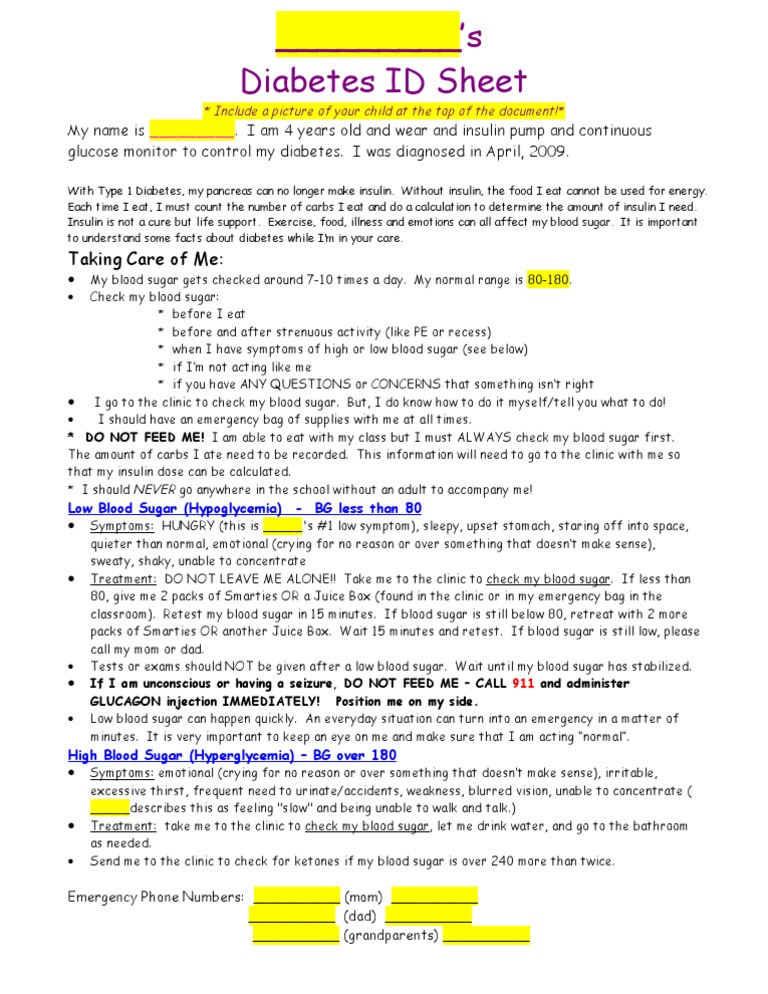 Diabetes Fact Sheets Hypoglycemia Diabetes Mellitus