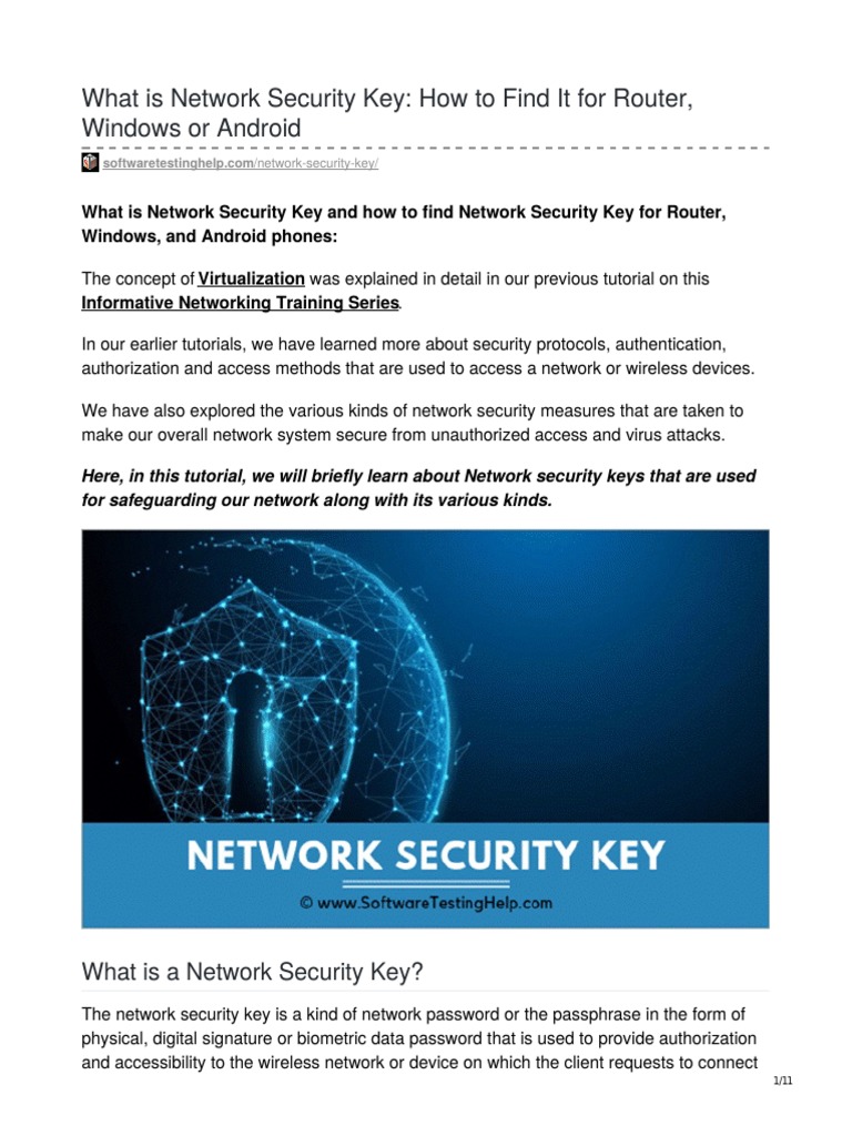 What Is Network Security Key How To Find It For Router Windows or