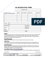Printable Tour Reservation Form