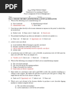 Part I: Choose The Best Answer From A Given Alternatives: B) Administrative Costs D