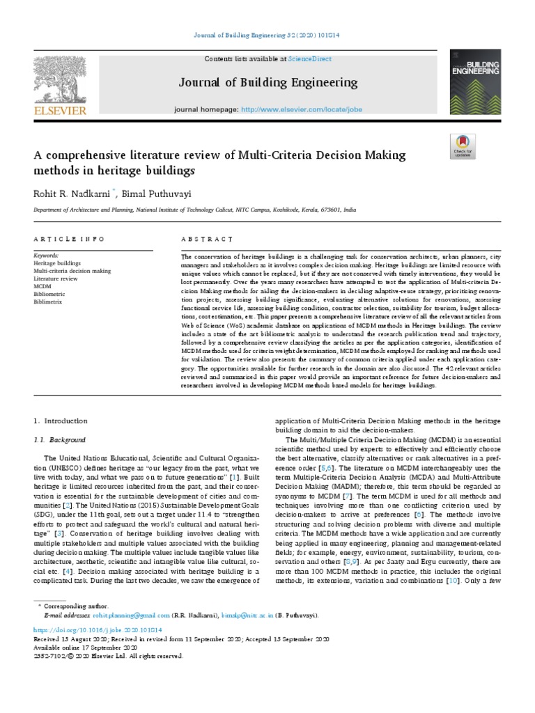 A Comprehensive Literature Review of Multi-Criteria Decision Making ...