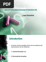 Law of Torts and Consumer Protection Act: Legal Remedies