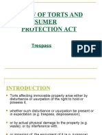 Law of Torts and Consumer Protection Act: Trespass