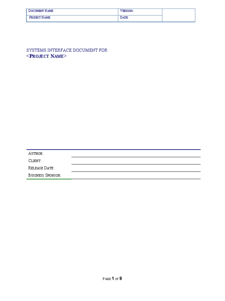 Systems Interface Document | PDF | Project Management | Systems Engineering