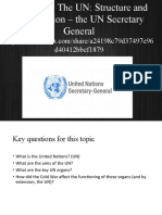 H1 Lecture 1e The UN Secretary General UN Structure and Organization