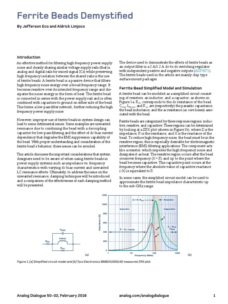Ferrite Beads Demystified PDF PDF Electronic Filter Capacitor