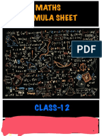 Class 12 Mathematics All Formulas