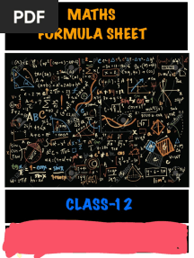 Class 12 Mathematics All Formulas