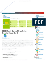 CBSE Class 6 General Knowledge Question Paper Set D