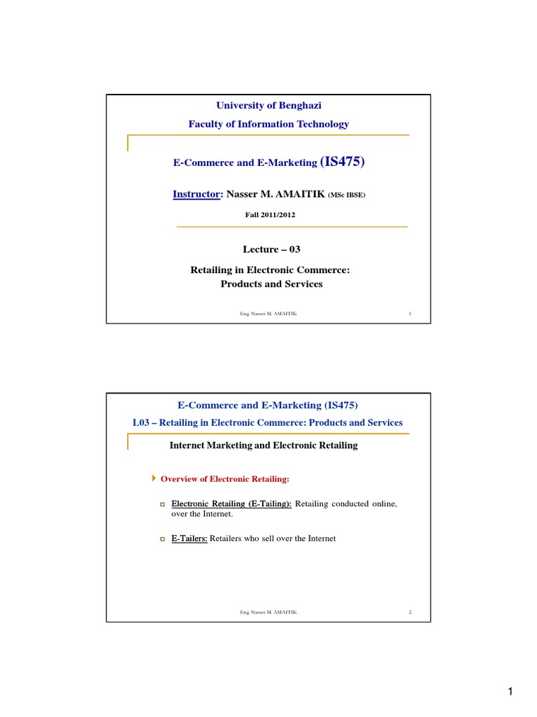 University of Benghazi Faculty of Information Technology: Nasser M ...