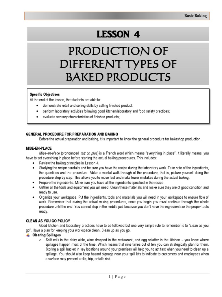 Types of Bakery Products PDF Cakes Breads