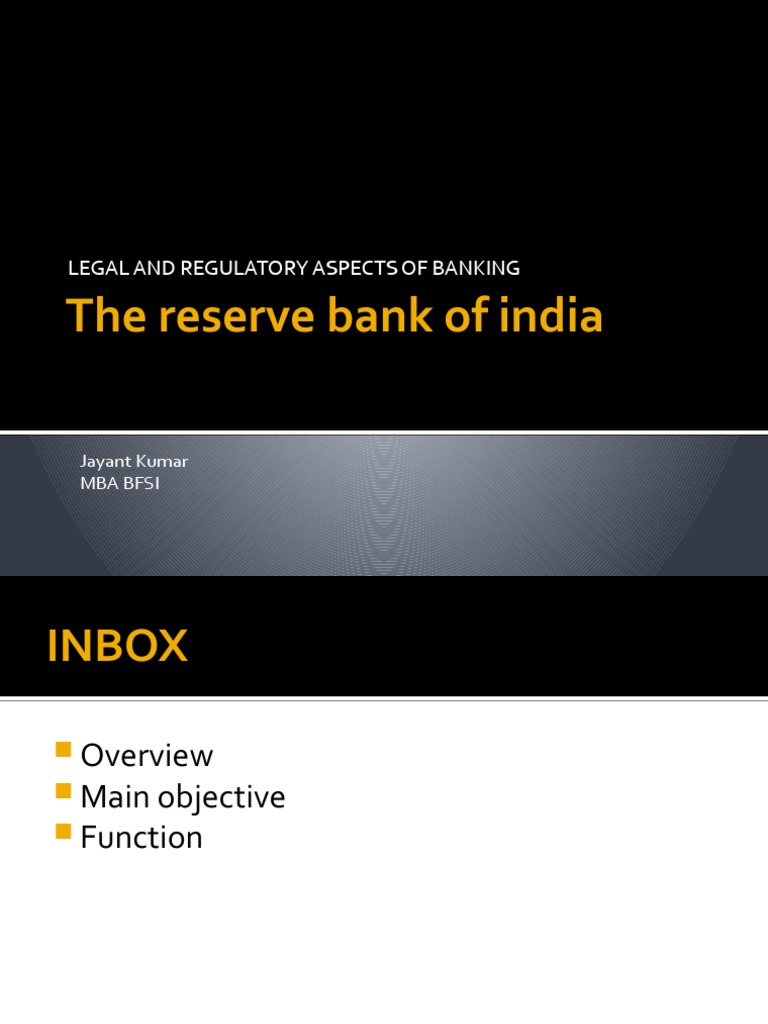 RBI: Legal and Regulatory Framework | PDF | Finance & Money Management