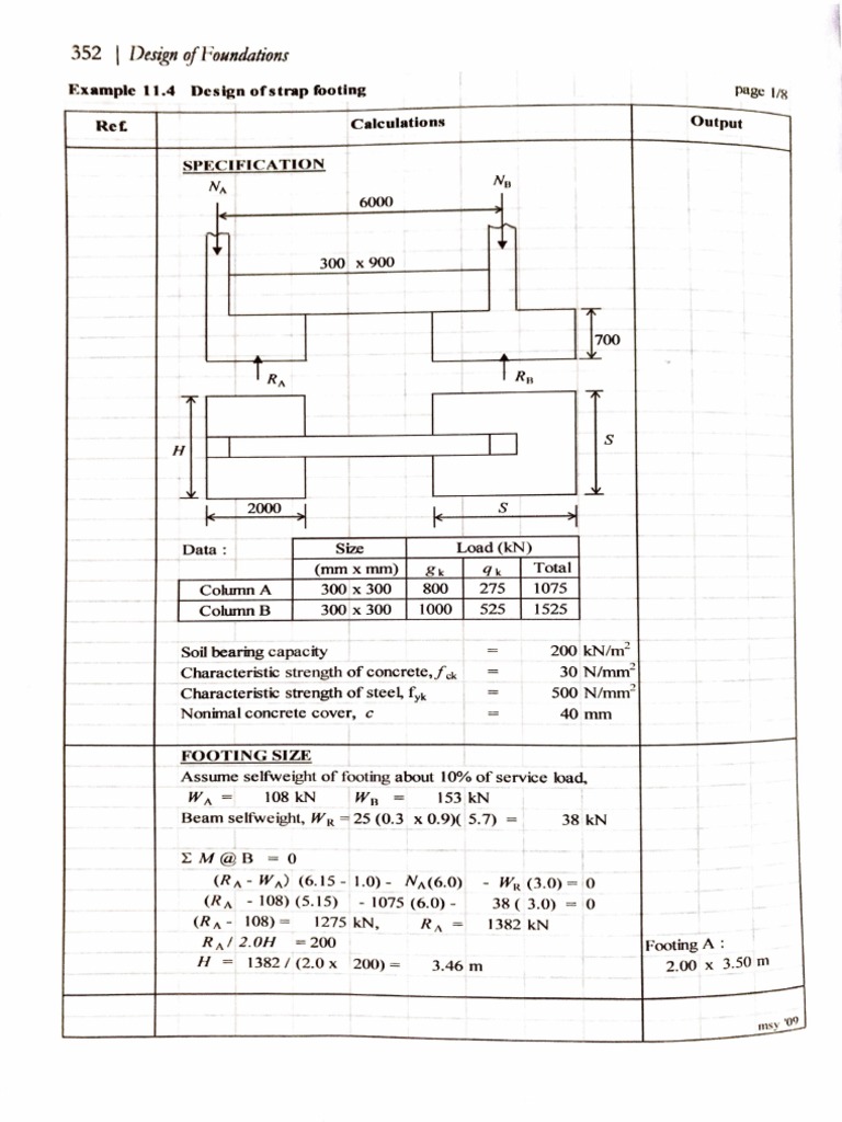 Strap Footing Design PDF