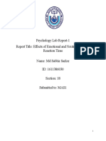 Psychology Lab Report-1 Report Title: Effects of Emotional and Neutral Words On Reaction Time Name: MD Sabbir Sarker ID: 1611386030 Section: 18 Submitted To: MAS1