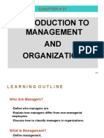 Introduction To Management AND Organization: Chapter # 01
