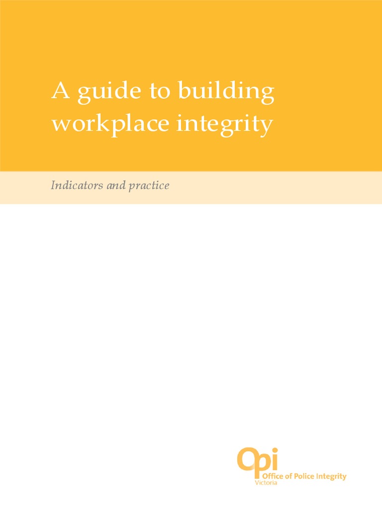 Building Workplace Integrity Guide | PDF | Integrity | Leadership