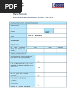 Higher Nationals: Internal Verification of Assessment Decisions - BTEC (RQF)