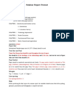 Seminar Report Format: Order of Contents