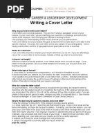 Writing A Cover Letter: Office of Career & Leadership Development