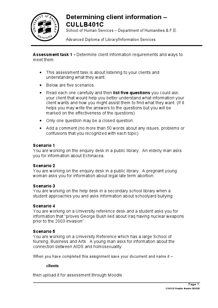 Determine Client Info-1 | PDF