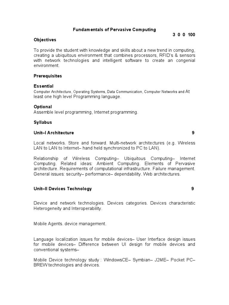 Fundamentals of Pervasive Computing | PDF | Wireless Sensor Network ...