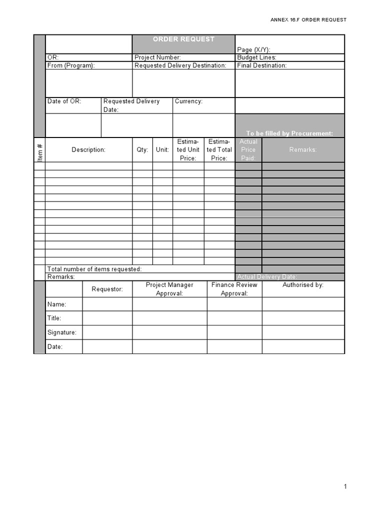 Order Request Form Template | PDF | Economies | Business