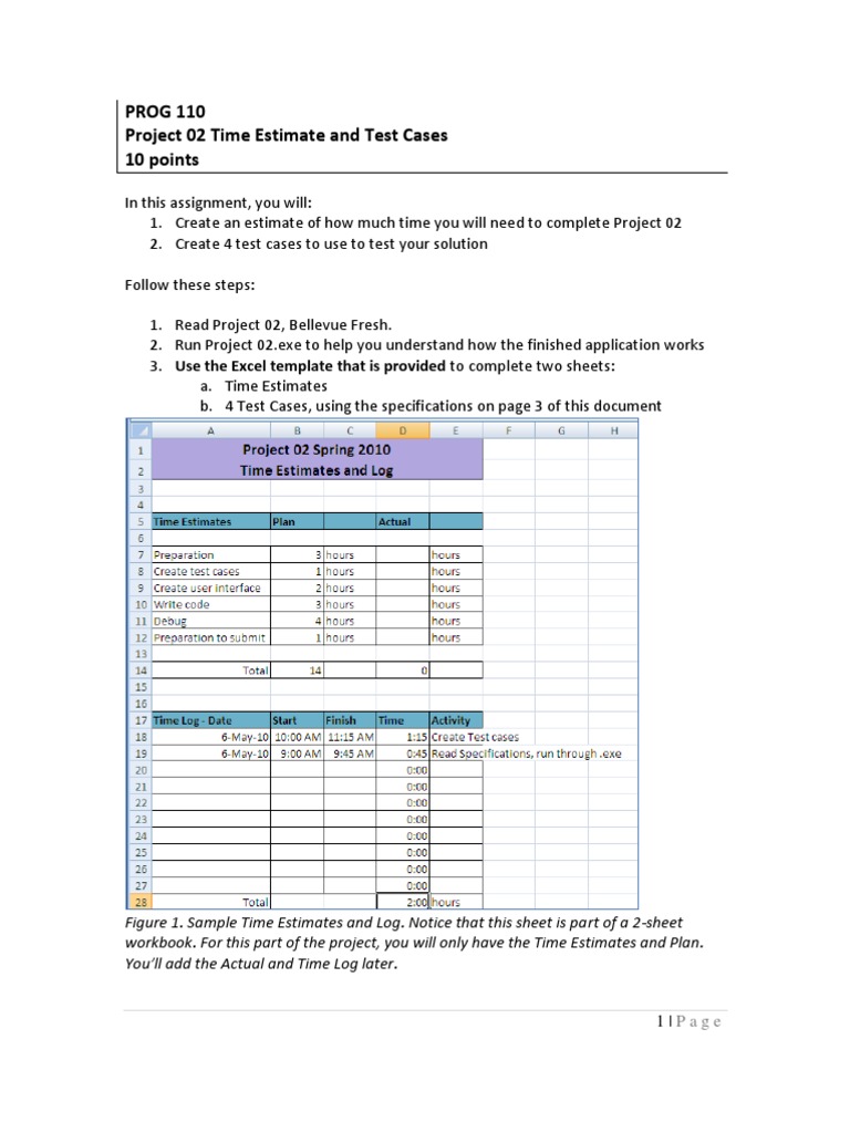 Time Estimate and Test Cases Guide | PDF | Areas Of Computer Science ...