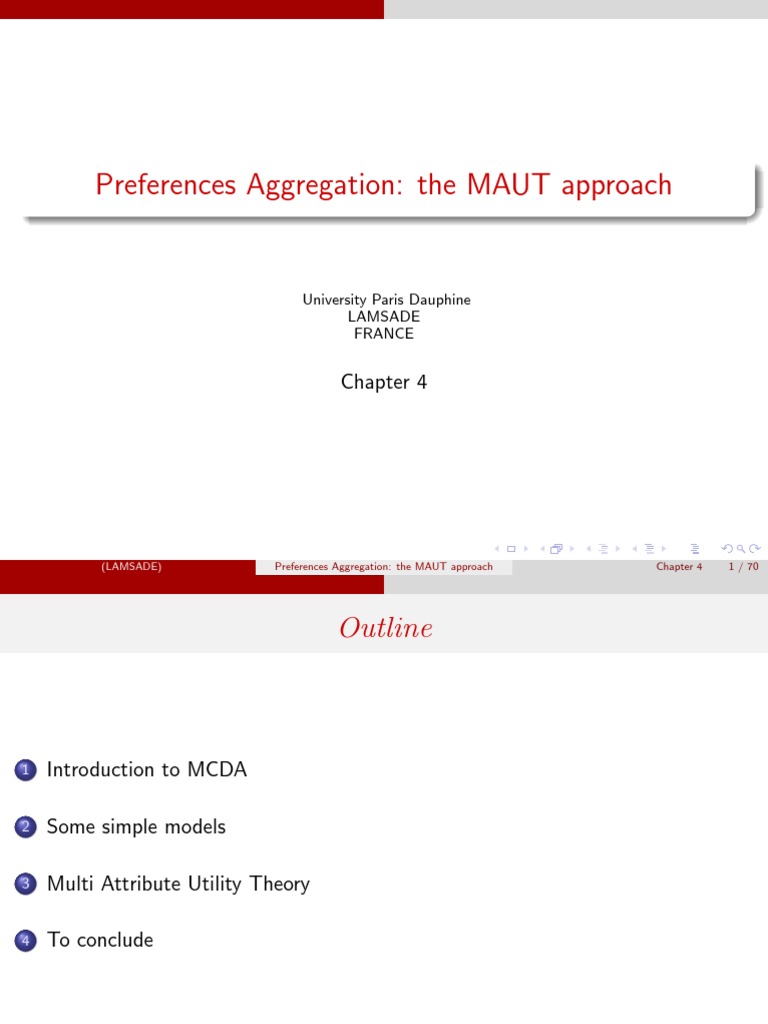 MAUT in Multi-Criteria Decision Analysis | PDF | Utility | Analysis