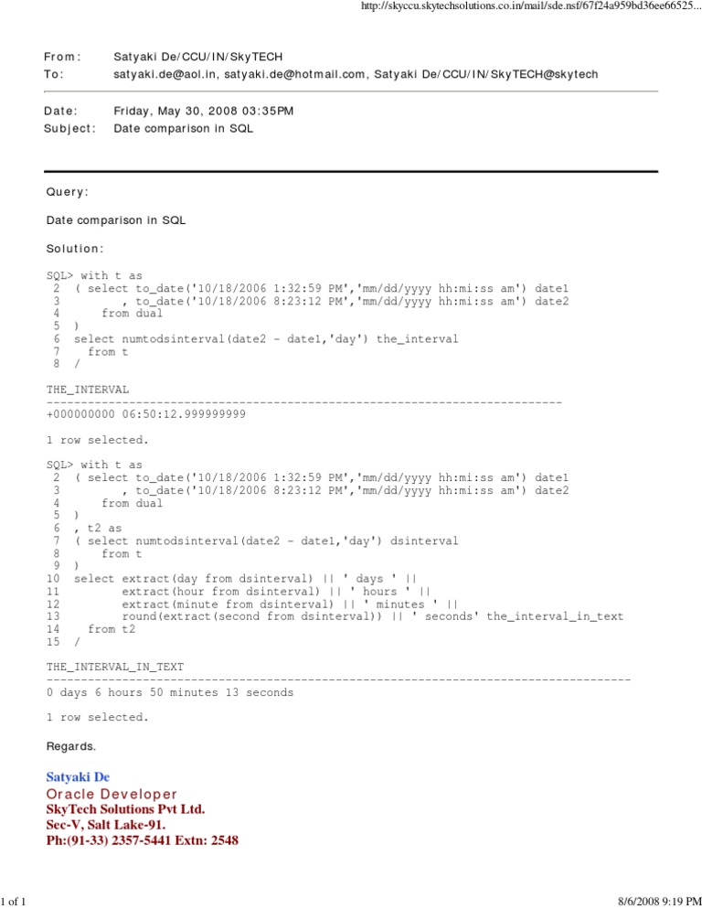 2 Date Comparison in SQL | PDF