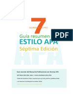 Guía Resumen Del Manual de Publicaciones de Normas APA Séptima Edición 2020 - 2