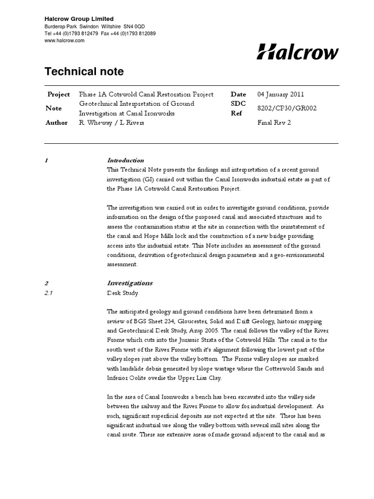 Halcrow Technote | PDF | Soil Mechanics | Geotechnical Engineering