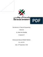 Introduction To Chemical Engineering CME 200 Dr. Hadil Abu Khalifeh Assignment 1