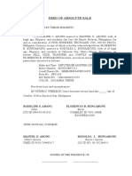 Deed of Absolute Sale: Rodeline S. Abong Florencio B. Bungabong