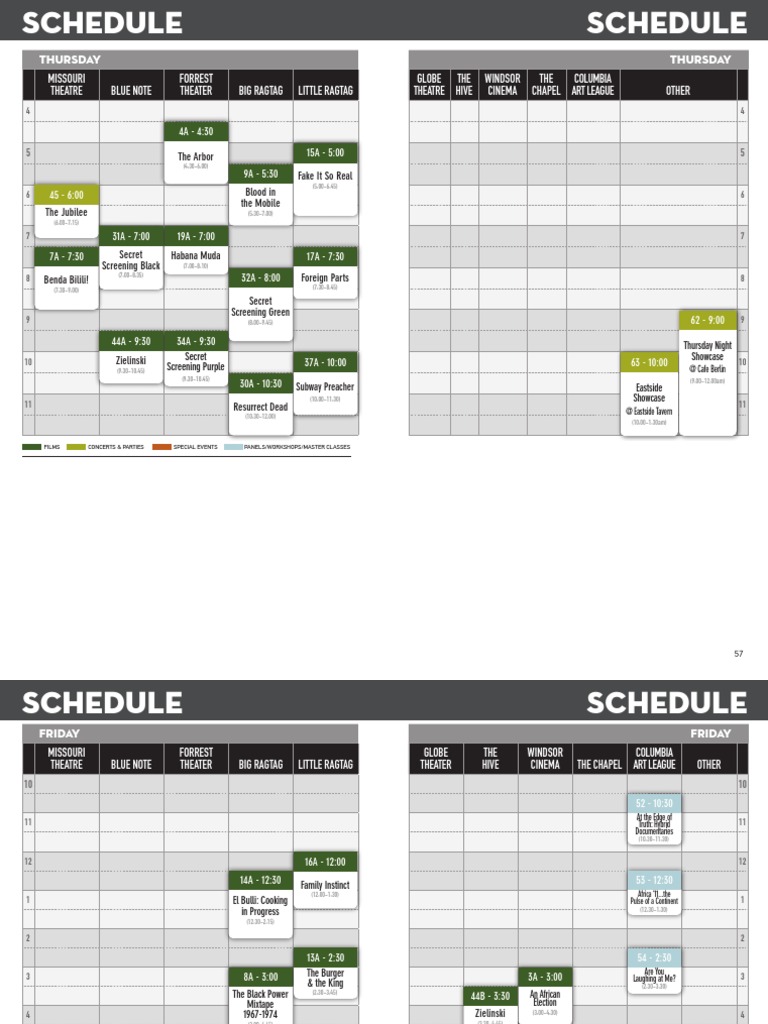 TPTV Event Schedule Overview | PDF | Leisure