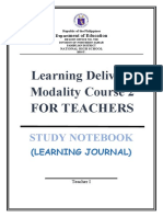 Learning Delivery Modality Course 2 For Teachers: Study Notebook