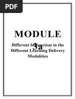 Different Instruction in The Different Learning Delivery Modalities