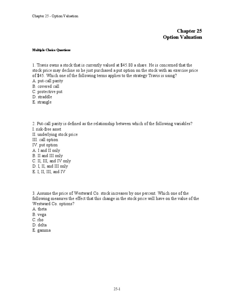 Chapter 25 - Option Valuation | PDF | Greeks (Finance) | Black–Scholes ...