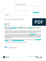 Lettre de Demande de Soutien Financier