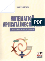 Matematica Aplicata in Economie