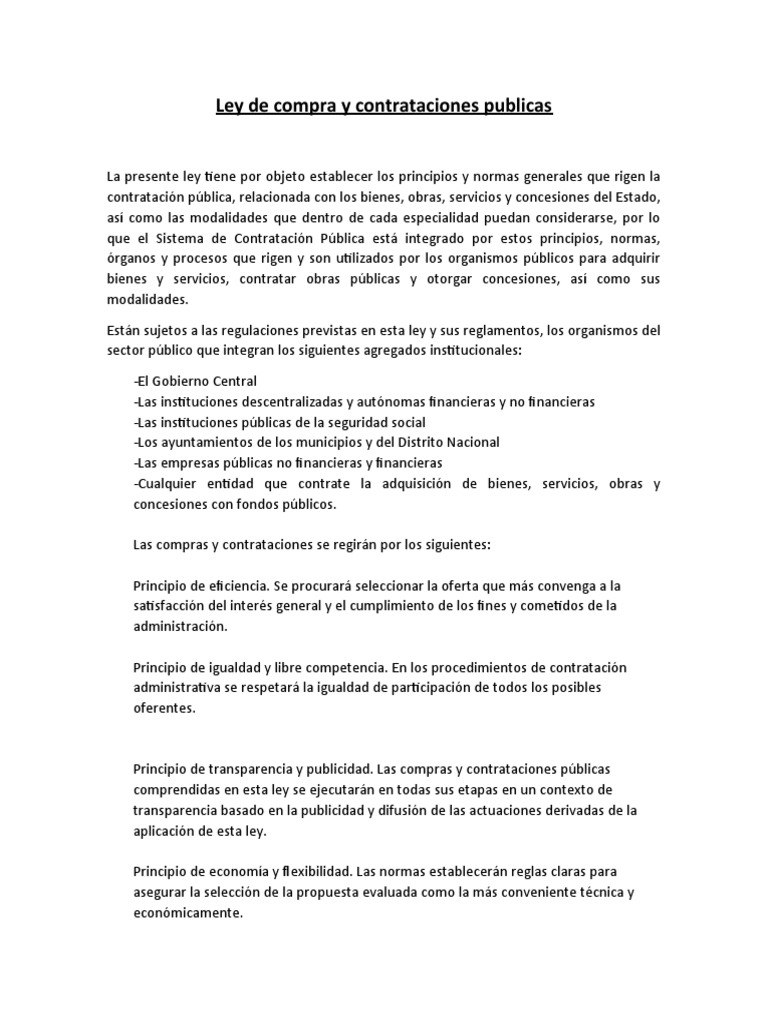 Ley de Compras y Contrataciones RD | PDF | Derecho penal | Lavado de dinero